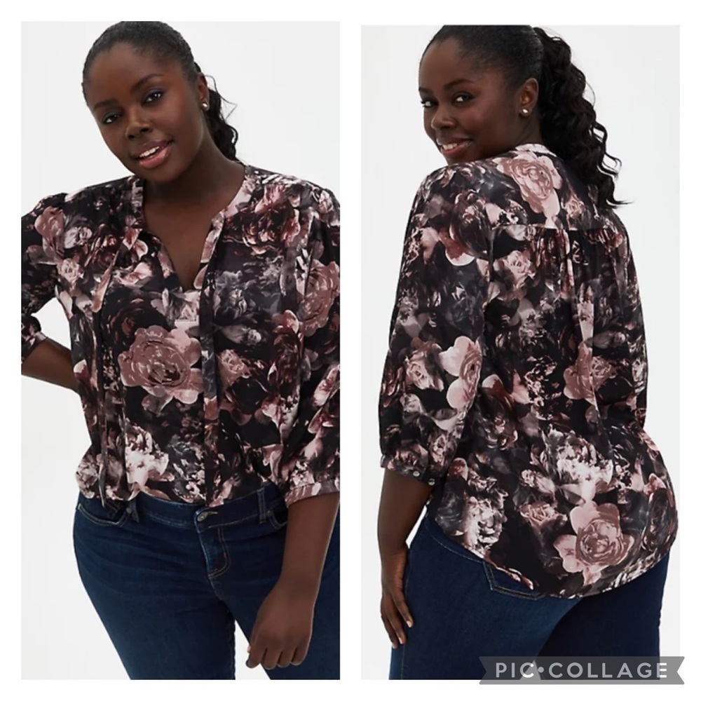 Nwot Torrid Georgette Bow Tie Blouse